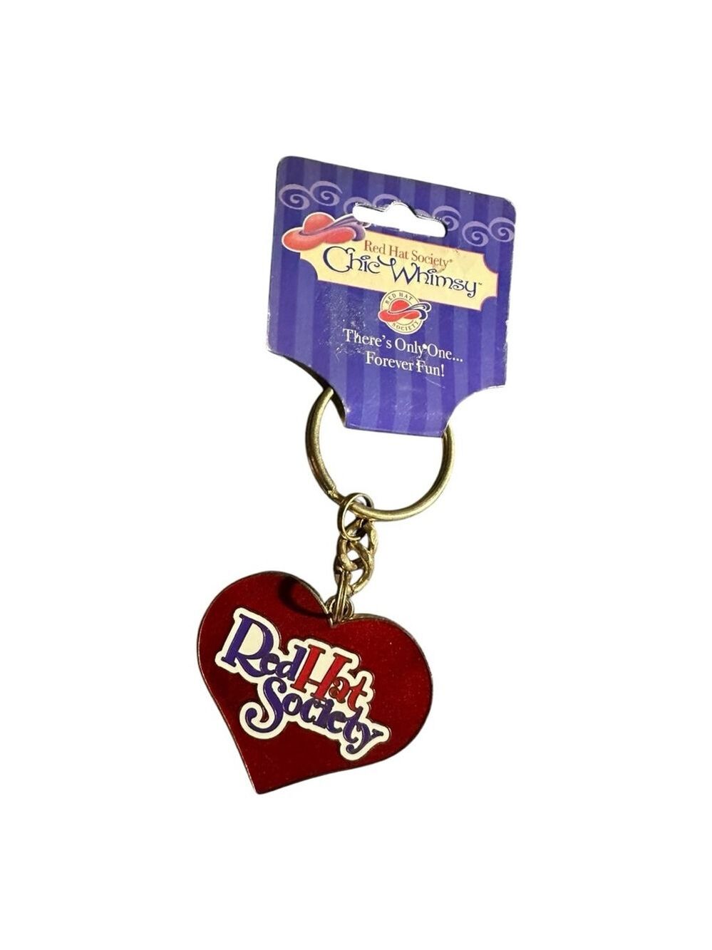 Red Hat Society Keychain Red Heart Charm